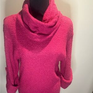 Kensie Vibrant Pink Cowl Neck Sweater Dress